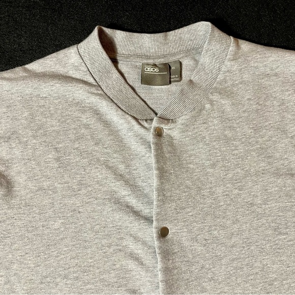 ASOS Women’s Gray Button-Up Sweater Size XL Cotton Blend Long Sleeve Cardigan - Picture 5 of 6